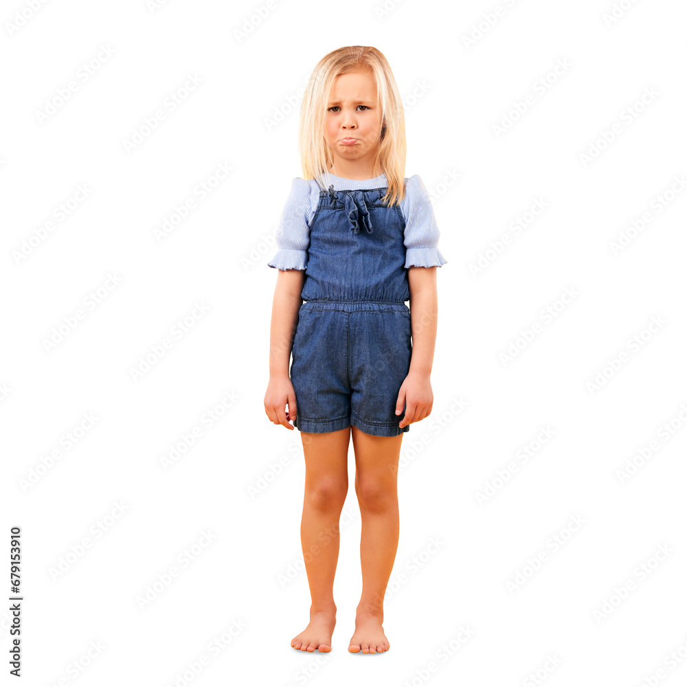 Child, portrait and sad or angry for unhappy mood or fail news, feedback or isolated on transparent png background. Female person, face and bad emoji for tantrum, negative behavior review or problem Child, portrait and sad or angry for unhappy mood or fail news, feedback or isolated on transparent png background. Female person, face and bad emoji for tantrum, negative behavior review or problem