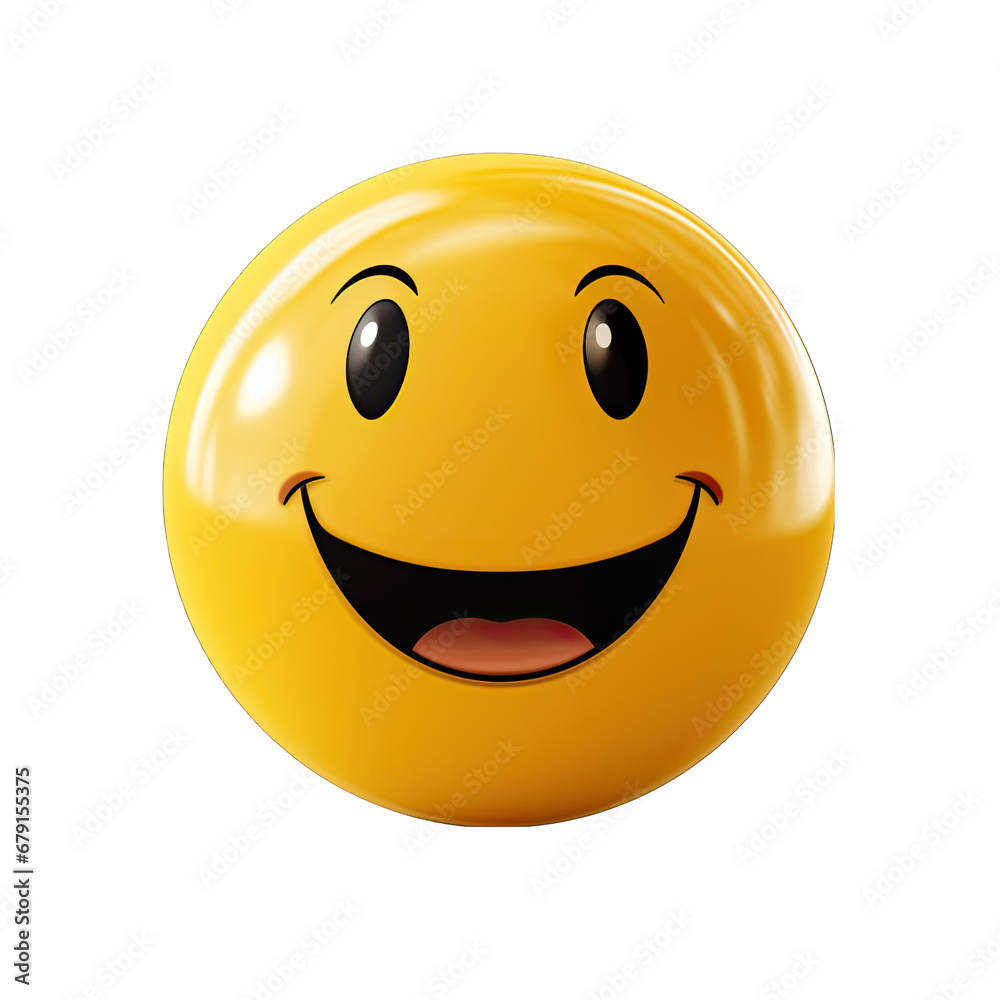 Fototapeta premium Smiling Face Emoji Isolated on Transparent or White Background, PNG