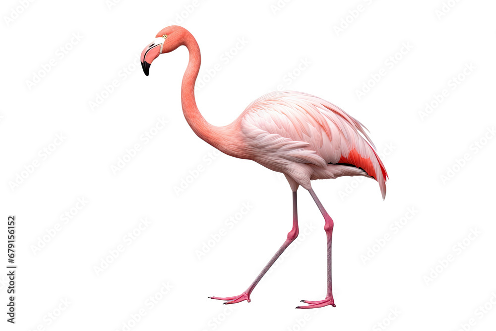 Fototapeta premium Flamingo pink isolated white background