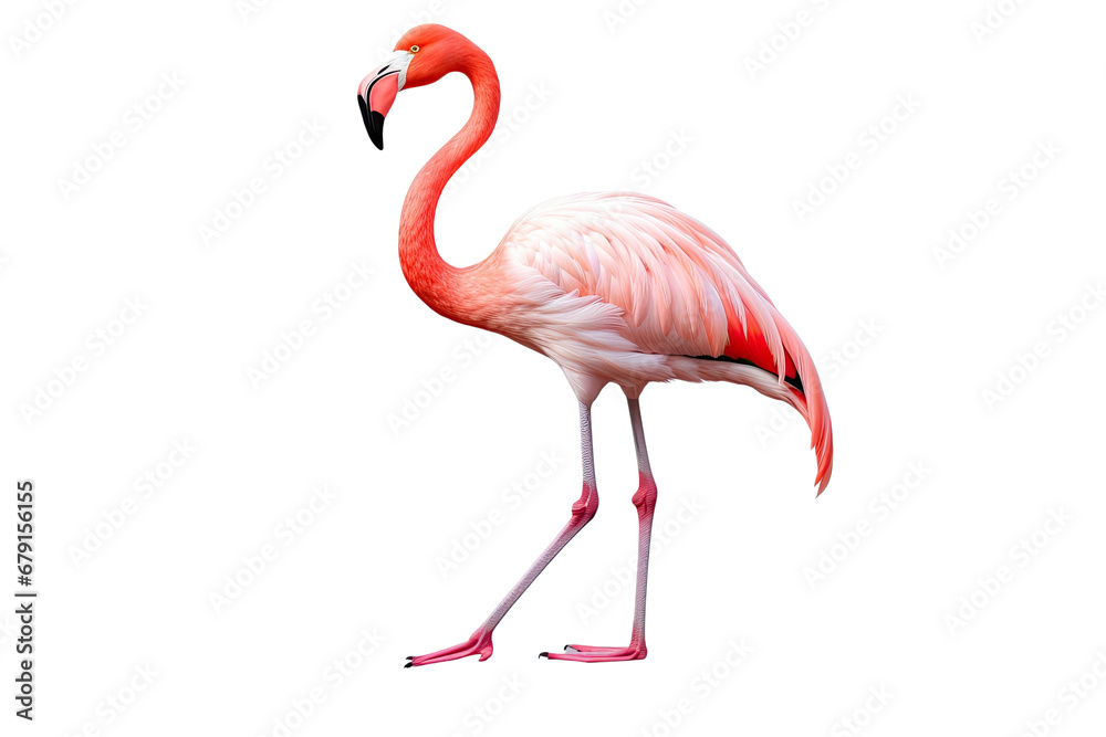 Fototapeta premium Flamingo pink isolated white background