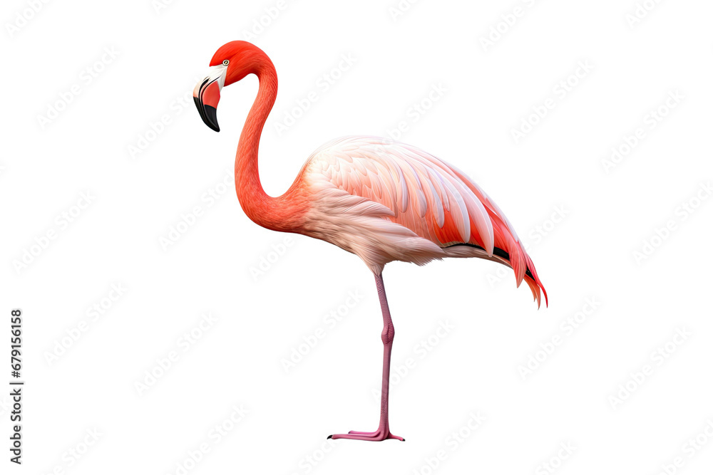 Fototapeta premium Flamingo pink isolated white background