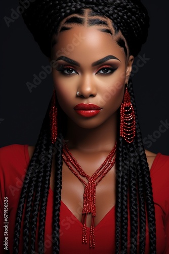 cosmetic portrait of black woman 