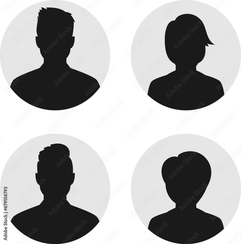 black pack of silhouette avatars black pack of silhouette avatars
