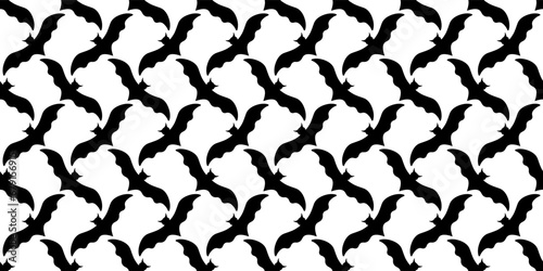 silhouette flying bats seamless pattern