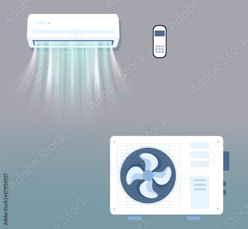 High-cooling air conditioner vector design