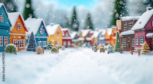 miniature christmas in a snow village