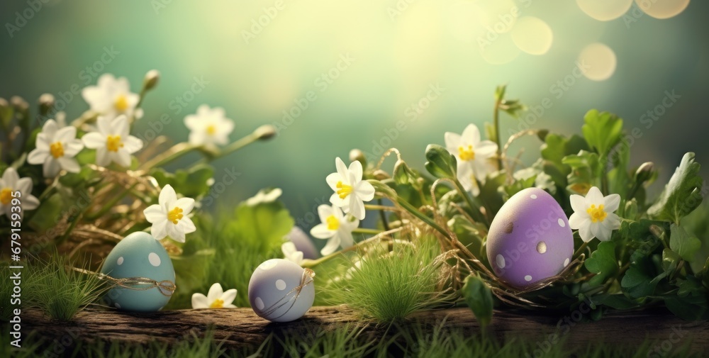 Easter holiday background with colorful eggs Easter holiday background with colorful eggs