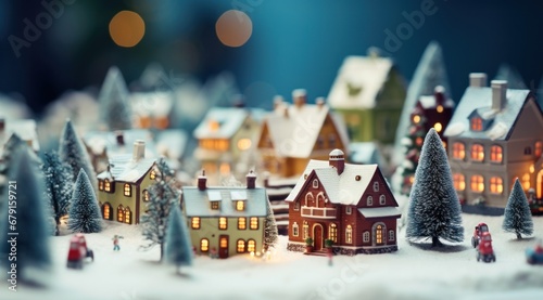 different shapes of small ornamental houses that have a holiday theme