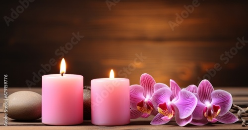 floral pattern with candles and flower