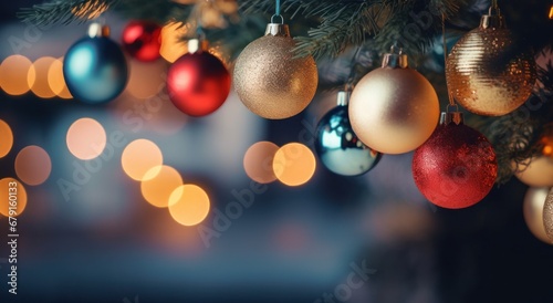christmas tree with colorful ornaments and baubles on it