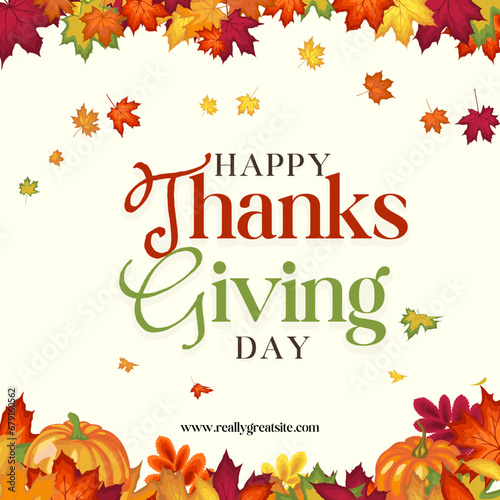 Orange Colorful Happy Thanksgiving Instagram Post - 1