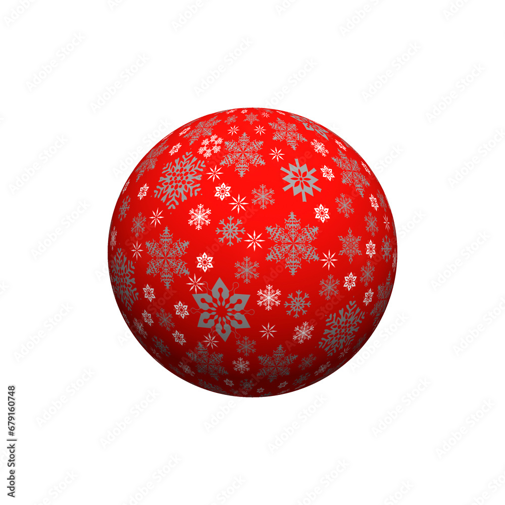 Red ball with snowflakes. Illustration. Red ball with snowflakes. Illustration.