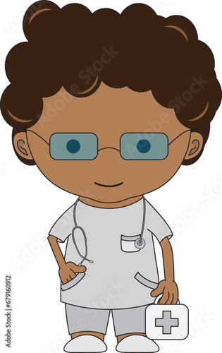 Illustrations medical personnel, doctor, nurse, health, medicine. Medical characters. Cute doctors, stomatologs and nurses. Men and women are avatars. Vector flat illustration.