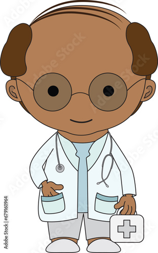 Illustrations medical personnel, doctor, nurse, health, medicine. Medical characters. Cute doctors, stomatologs and nurses. Men and women are avatars. Vector flat illustration.