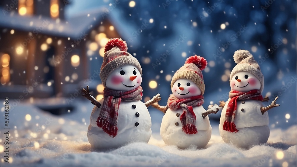 snowman on the snow snowman on the snow