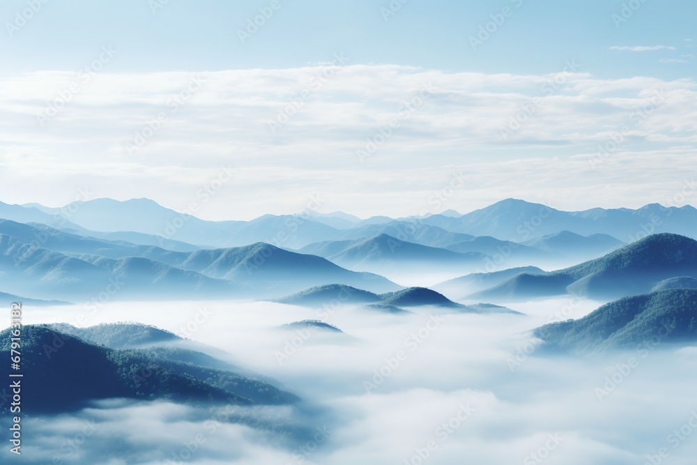 Beautiful landscape of mountains in foggy morning. Beauty in nature. Beautiful landscape of mountains in foggy morning. Beauty in nature.