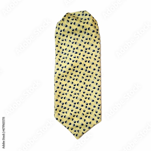 Beige ascot pocket square with micro pattern on isolated background
