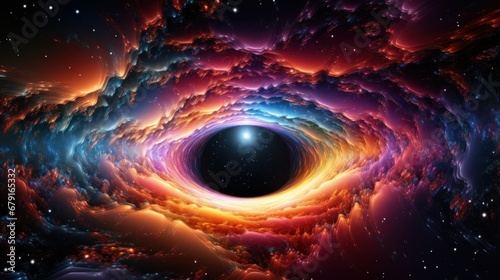 black hole in space in the universe with galaxies. concept space, black holes, future, science
