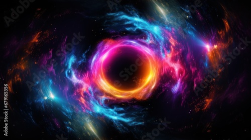 black hole in space in the universe with galaxies. concept space, black holes, future, science