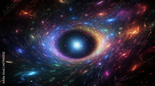 black hole in space in the universe with galaxies. concept space  black holes  future  science