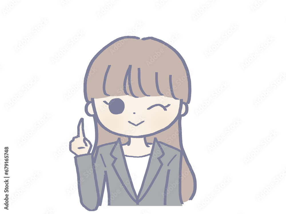 スーツの女性 ポイント 指差し スーツの女性 ポイント 指差し
