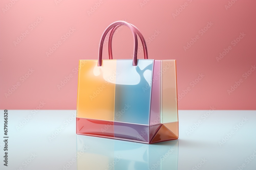 Shopping Bag 3D Illustration on Isolated Background created with Generative AI Shopping Bag 3D Illustration on Isolated Background created with Generative AI