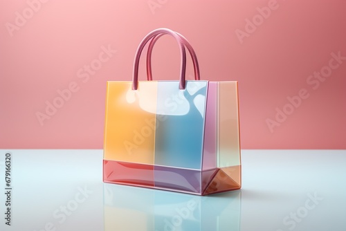 Shopping Bag 3D Illustration on Isolated Background created with Generative AI