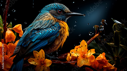 beautiful bird in nature, flora fauna © RozaStudia