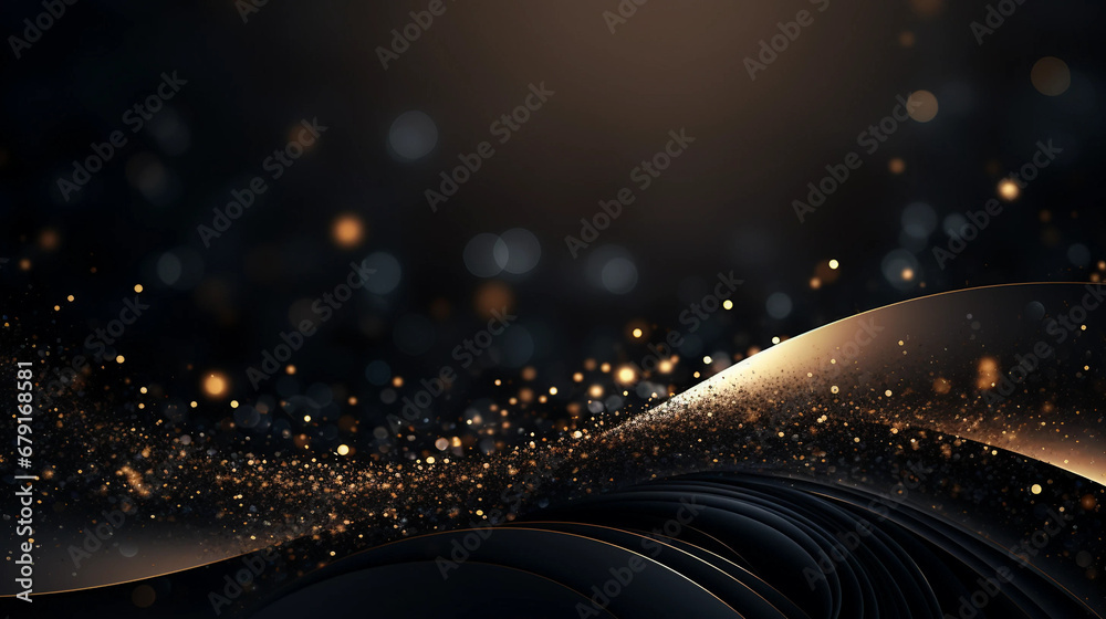 Abstract luxury black and gold background - obrazy, fototapety, plakaty 