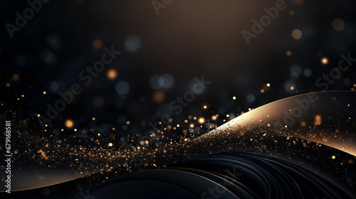 Abstract luxury black and gold background photo