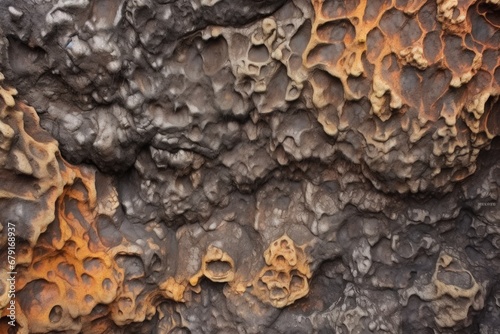 texture of a lava tube interior