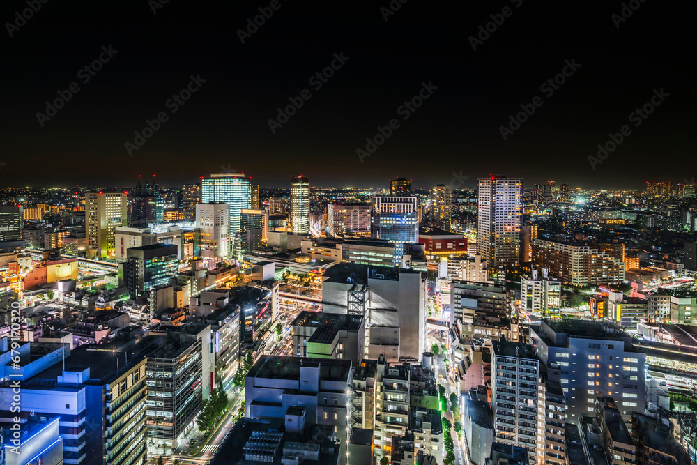 川崎駅前の都市夜景【神奈川県・川崎市】　
Night view of Kawasaki City - Kanagawa, Japan