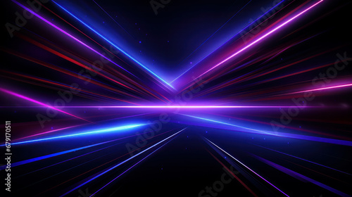 Futuristic Neon Rays: Abstract Laser Lines Glow. ai generative