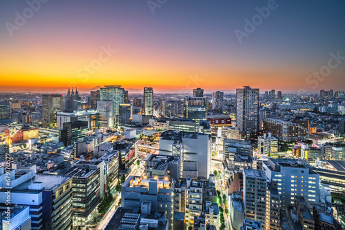 川崎駅前の都市夕景【神奈川県・川崎市】 Sunset view of Kawasaki City - Kanagawa, Japan