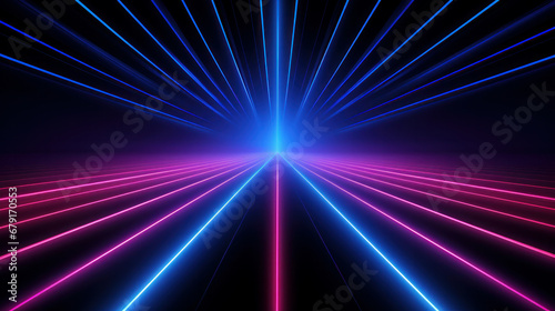 Futuristic Neon Lines: Glowing Laser Abstract. ai generative