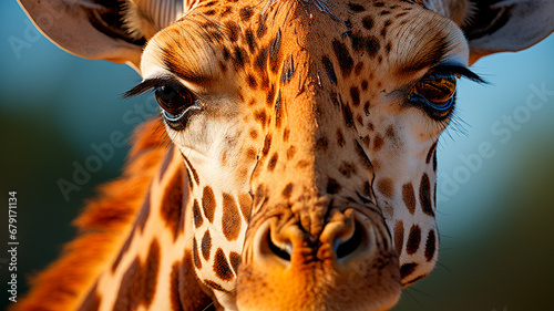 giraffe portrait, african animal
