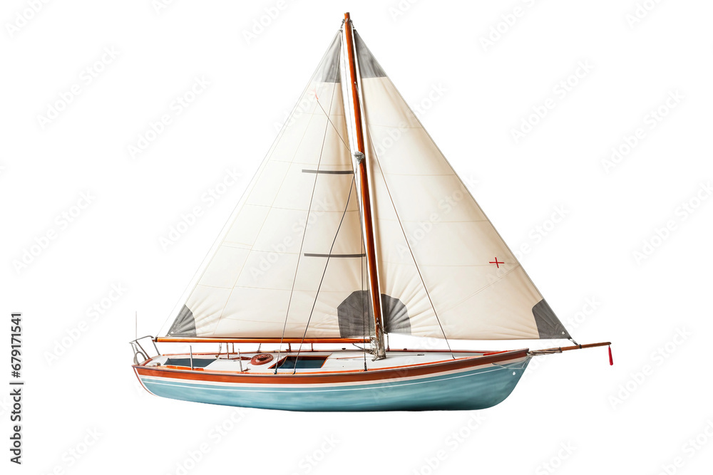 Maritime Adventure Elegant Sailboat Isolated on transparent background