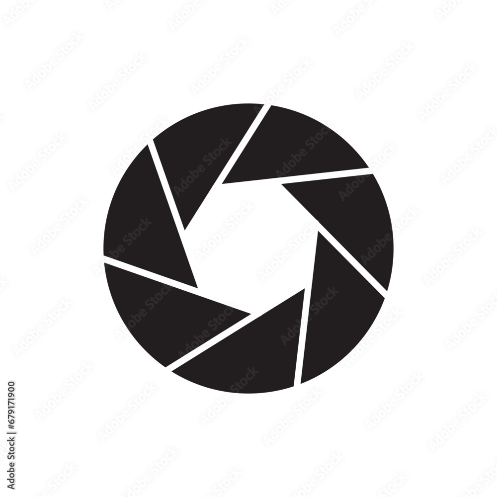 Aperture icon illustration. Camera shutter, photography concept icon. Aperture icon illustration. Camera shutter, photography concept icon.