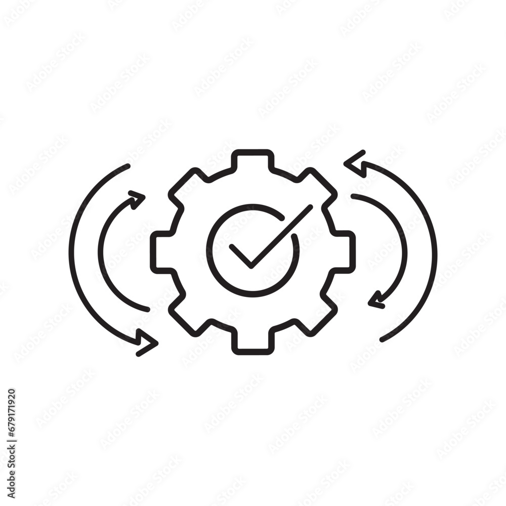 Constant changes. A continuous stream of improvements and updates. Integration adaptation system. linear icon isolated on white background Constant changes. A continuous stream of improvements and updates. Integration adaptation system. linear icon isolated on white background