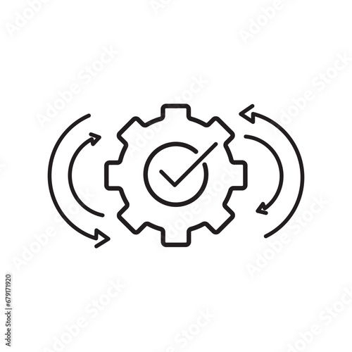 Constant changes. A continuous stream of improvements and updates. Integration adaptation system. linear icon isolated on white background