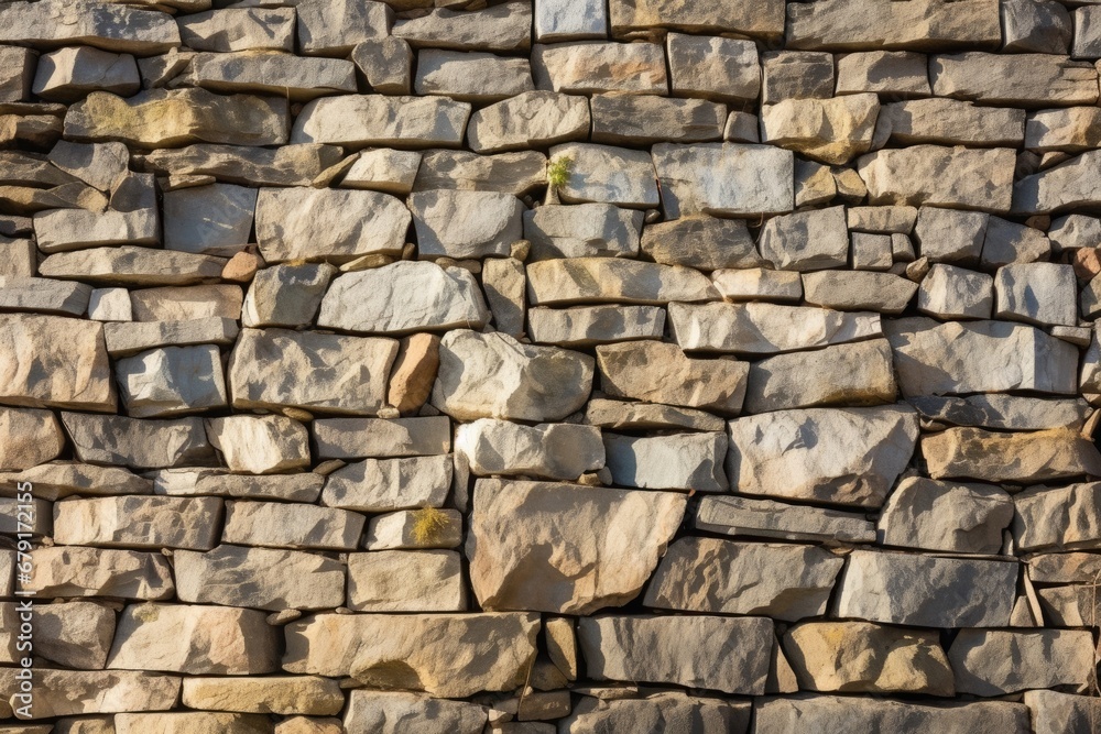 flat stone wall in sunlight
