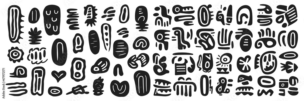 Abstract Shapes Silhouettes Set Abstract Shapes Silhouettes Set