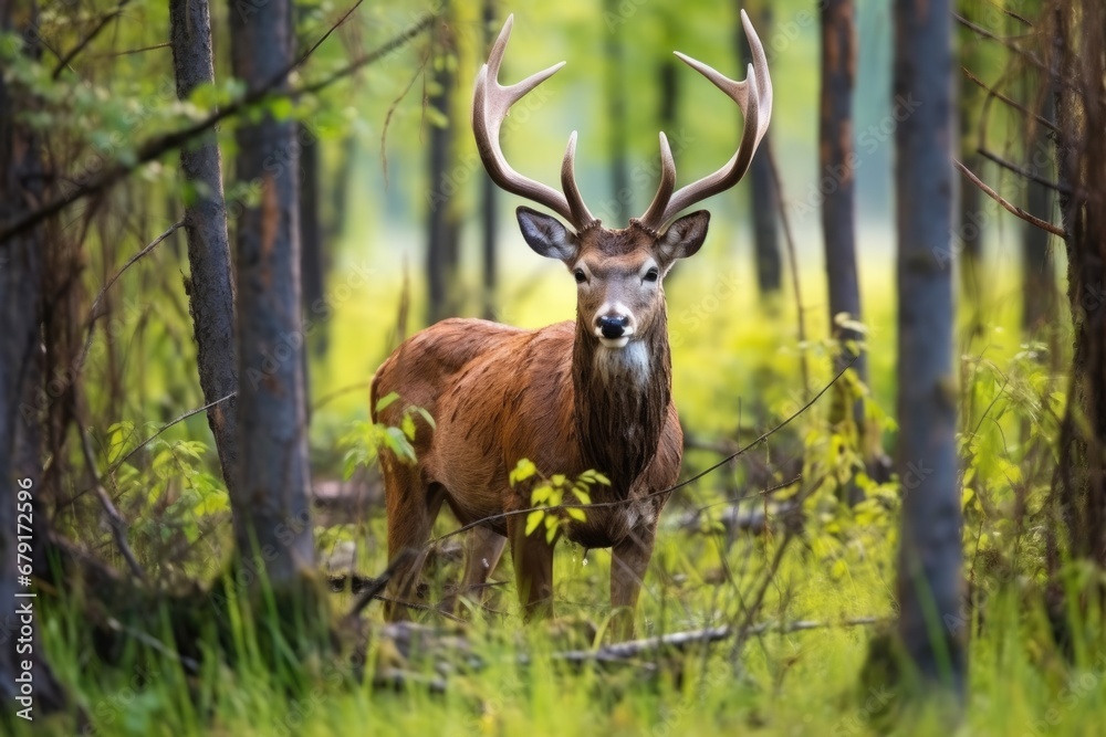 male deer locking horns over territory male deer locking horns over territory