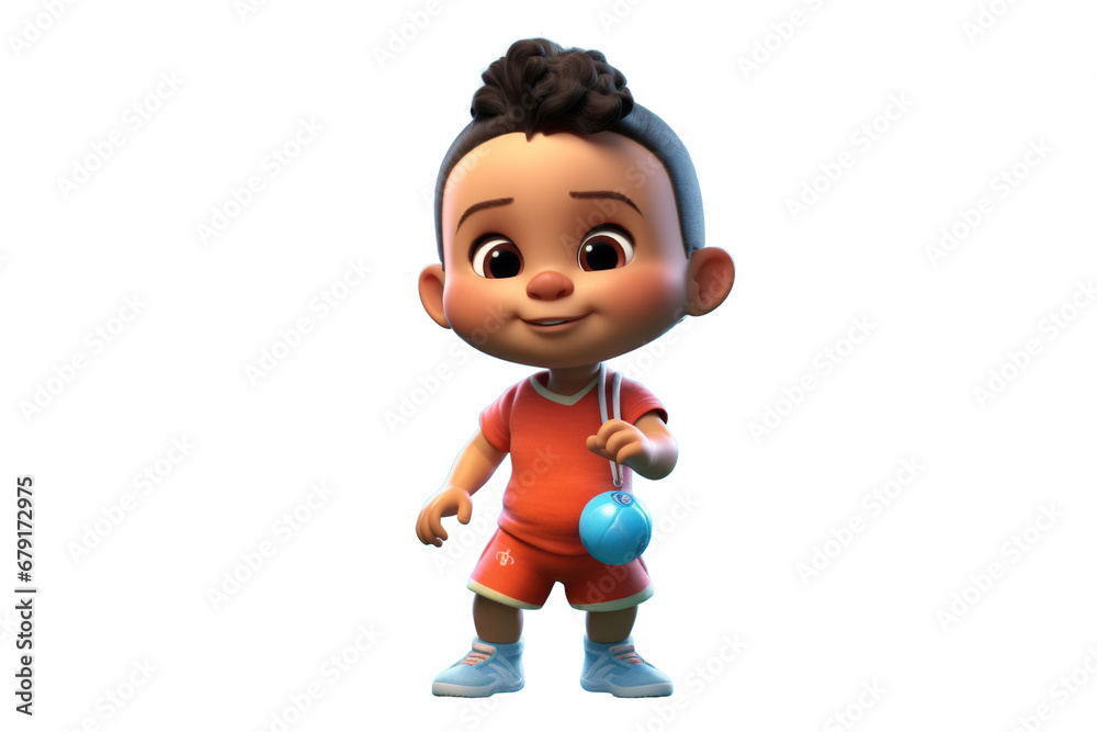 A spirited baby athlete, running with determination, ready to win A spirited baby athlete, running with determination, ready to win