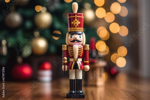 Vintage Wooden Nutcracker Symbolizing the Holiday Spirit in a Festive Home Setting