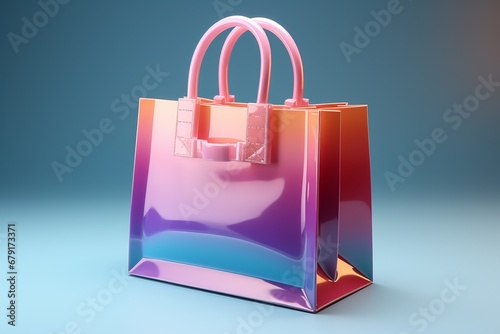 Shopping Bag 3D Illustration on Isolated Background created with Generative AI