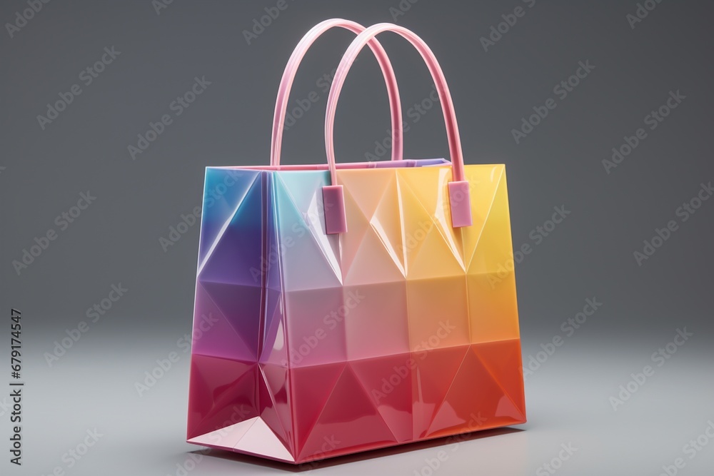 Shopping Bag 3D Illustration on Isolated Background created with Generative AI Shopping Bag 3D Illustration on Isolated Background created with Generative AI