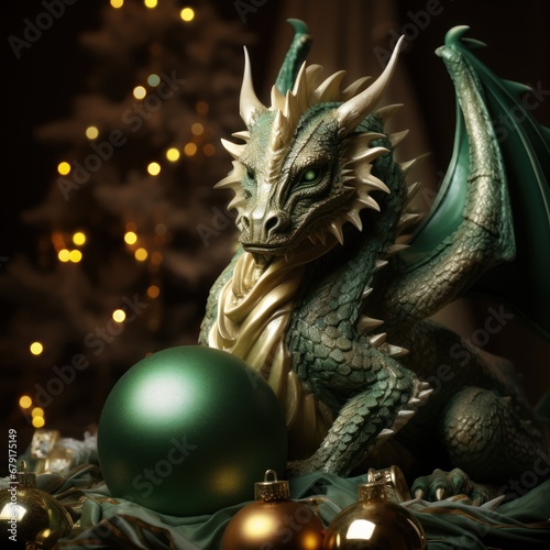 Green dragon  zodiac symbol of New Year