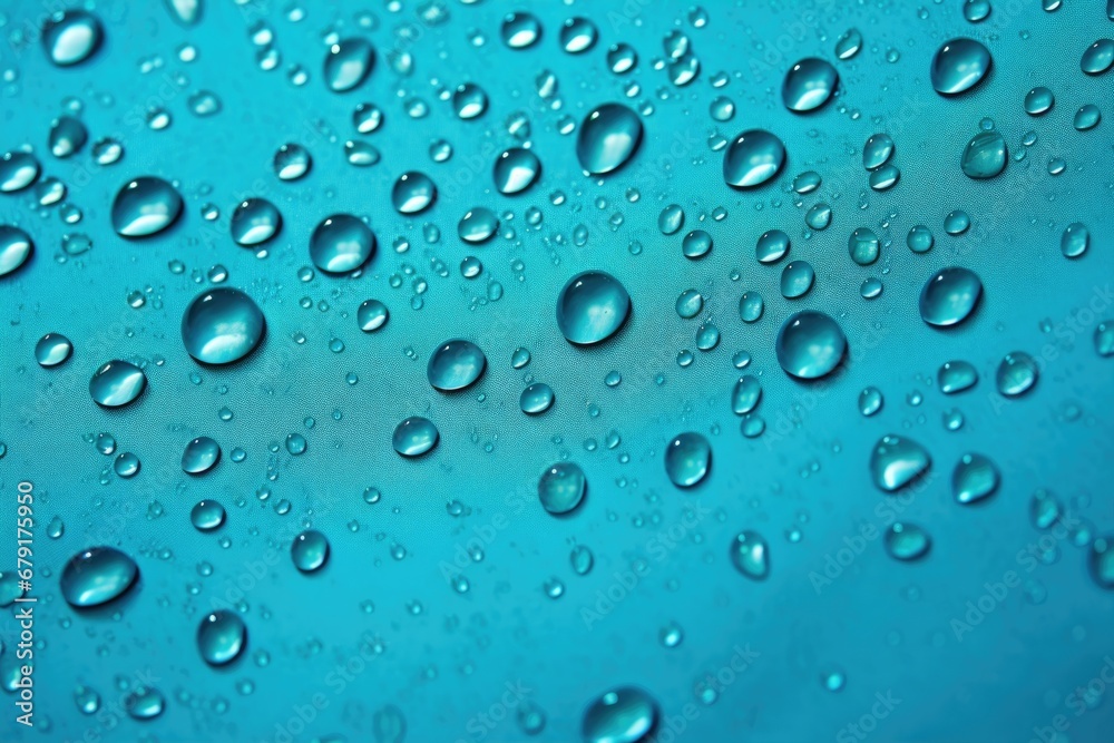 water droplets on a waterproof material