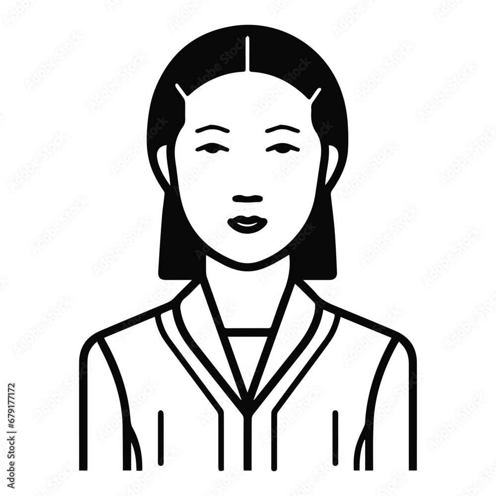 Asian Woman Flat Icon Isolated On White Background Asian Woman Flat Icon Isolated On White Background